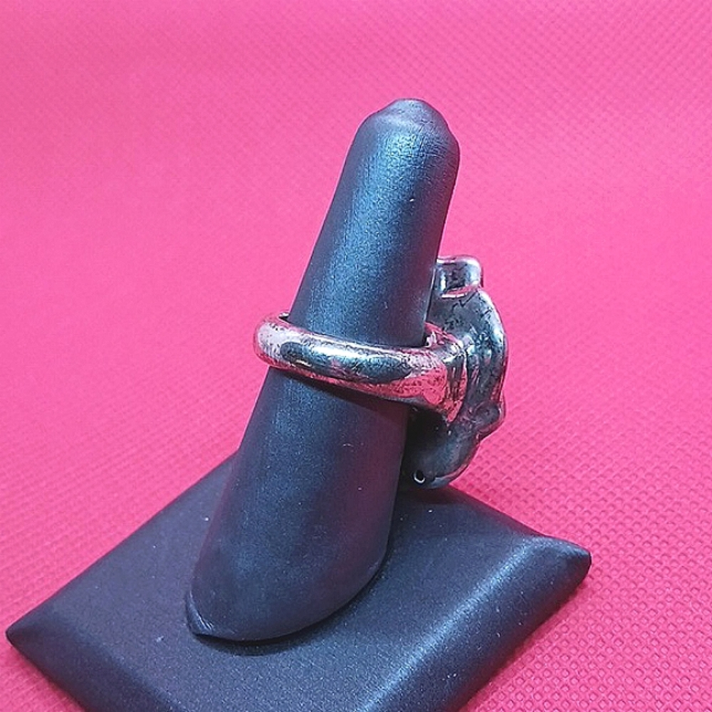 Sterling Silver Large Blooming Rose Ring. - Picture 4 of 16